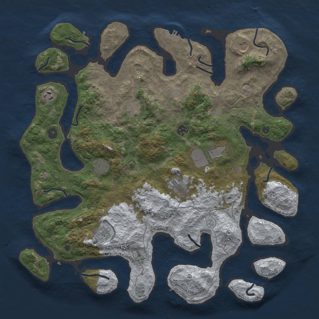 Rust Map: Procedural Map, Size: 4500, Seed: 2540012, 18 Monuments