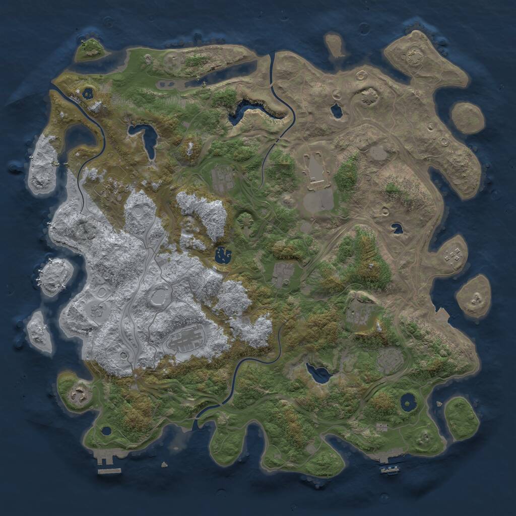 Rust Map: Procedural Map, Size: 4500, Seed: 4743731, 16 Monuments