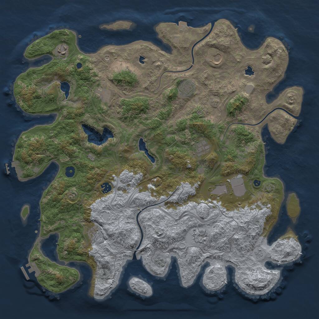 Rust Map: Procedural Map, Size: 4500, Seed: 5709945, 16 Monuments