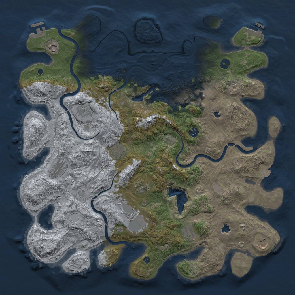 Rust Map: Procedural Map, Size: 4500, Seed: 3440627, 17 Monuments