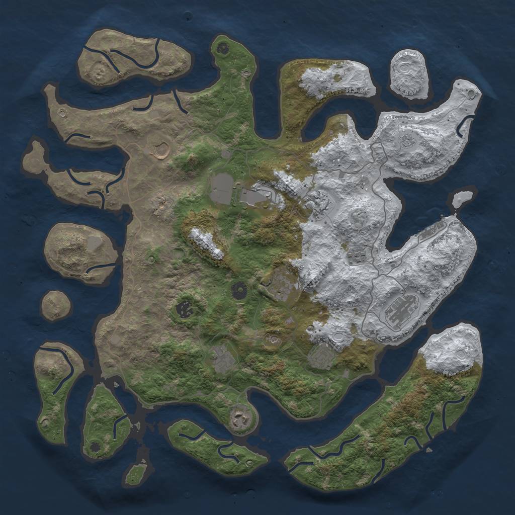 Rust Map: Procedural Map, Size: 4500, Seed: 2109606, 18 Monuments