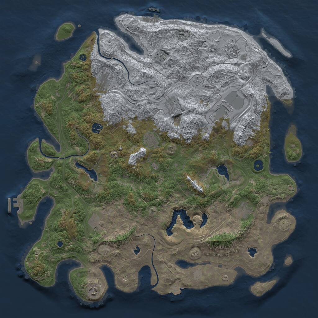 Rust Map: Procedural Map, Size: 4500, Seed: 5847079, 16 Monuments