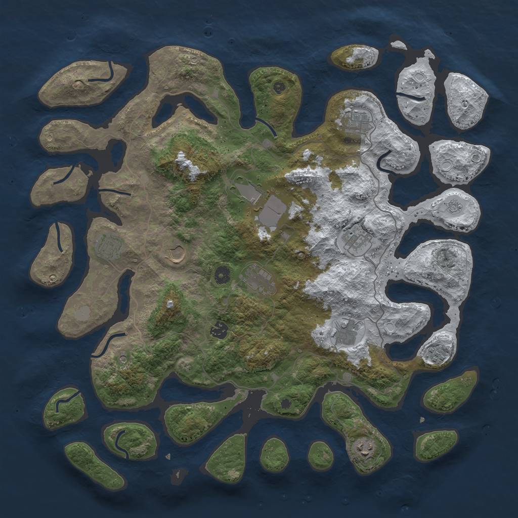 Rust Map: Procedural Map, Size: 4500, Seed: 4469207, 17 Monuments