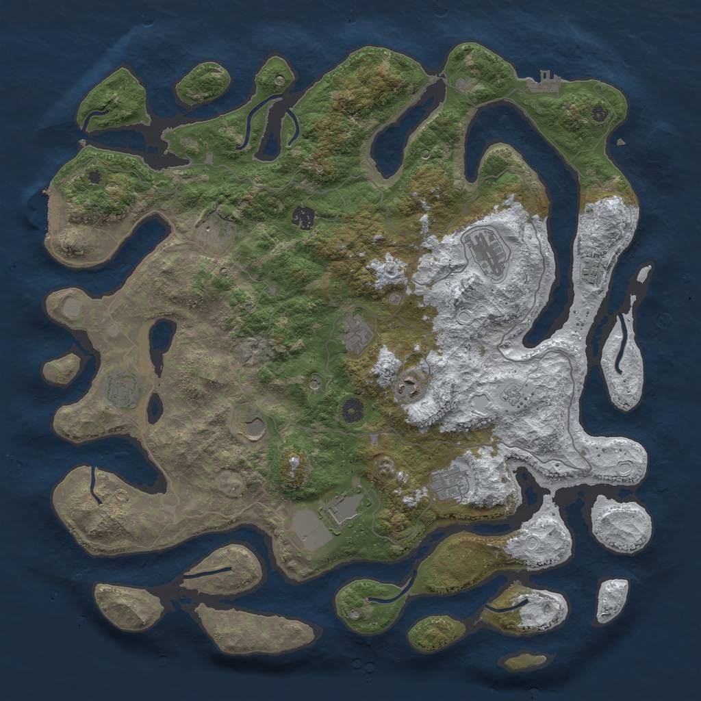 Rust Map: Procedural Map, Size: 4500, Seed: 1656475, 19 Monuments