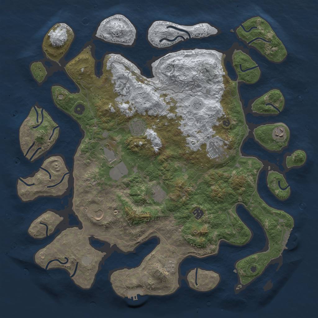 Rust Map: Procedural Map, Size: 4500, Seed: 4788182, 18 Monuments