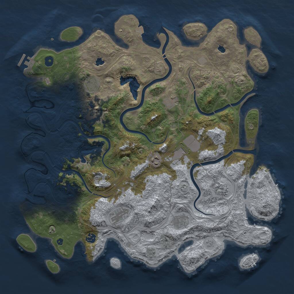 Rust Map: Procedural Map, Size: 4500, Seed: 2040957, 15 Monuments