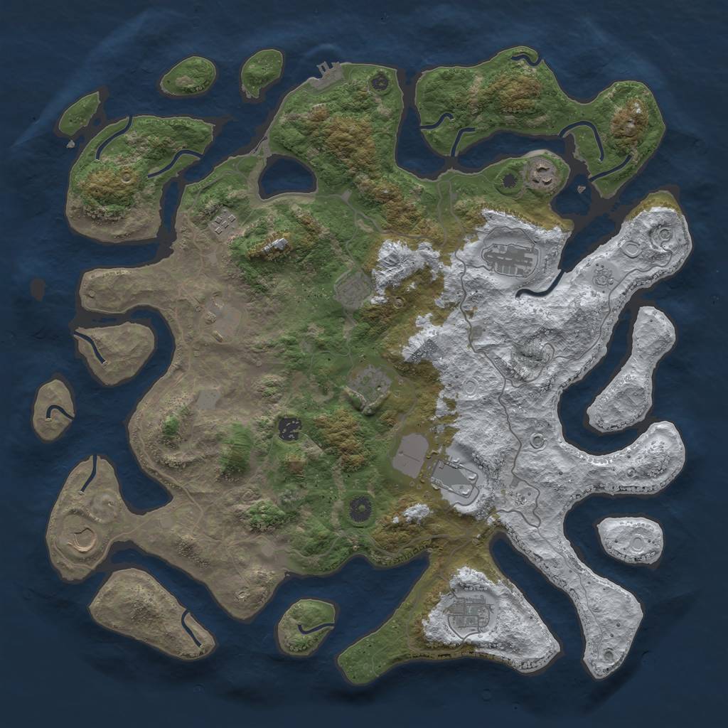 Rust Map: Procedural Map, Size: 4500, Seed: 3184202, 18 Monuments