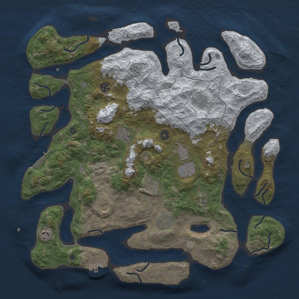 Rust Map: Procedural Map, Size: 4500, Seed: 6312818, 19 Monuments