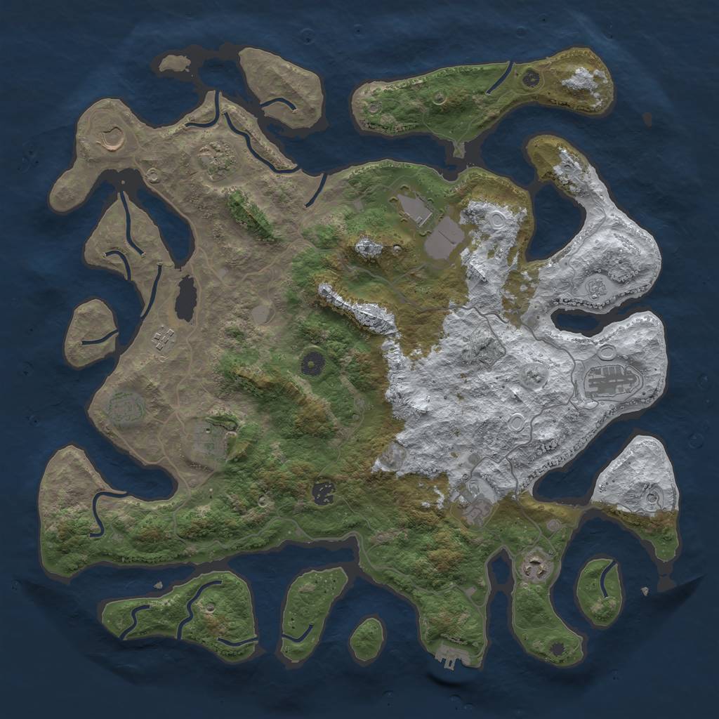 Rust Map: Procedural Map, Size: 4500, Seed: 2641489, 18 Monuments