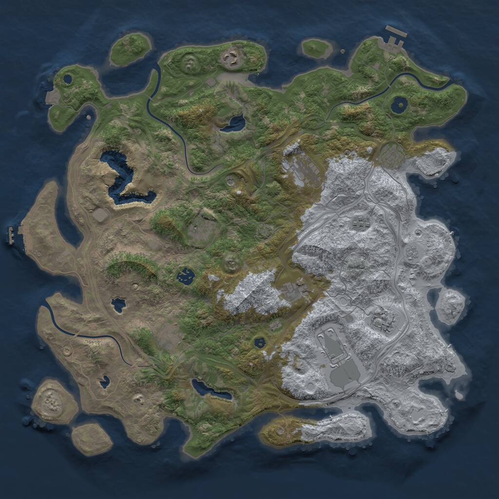 Rust Map: Procedural Map, Size: 4500, Seed: 5708737, 16 Monuments