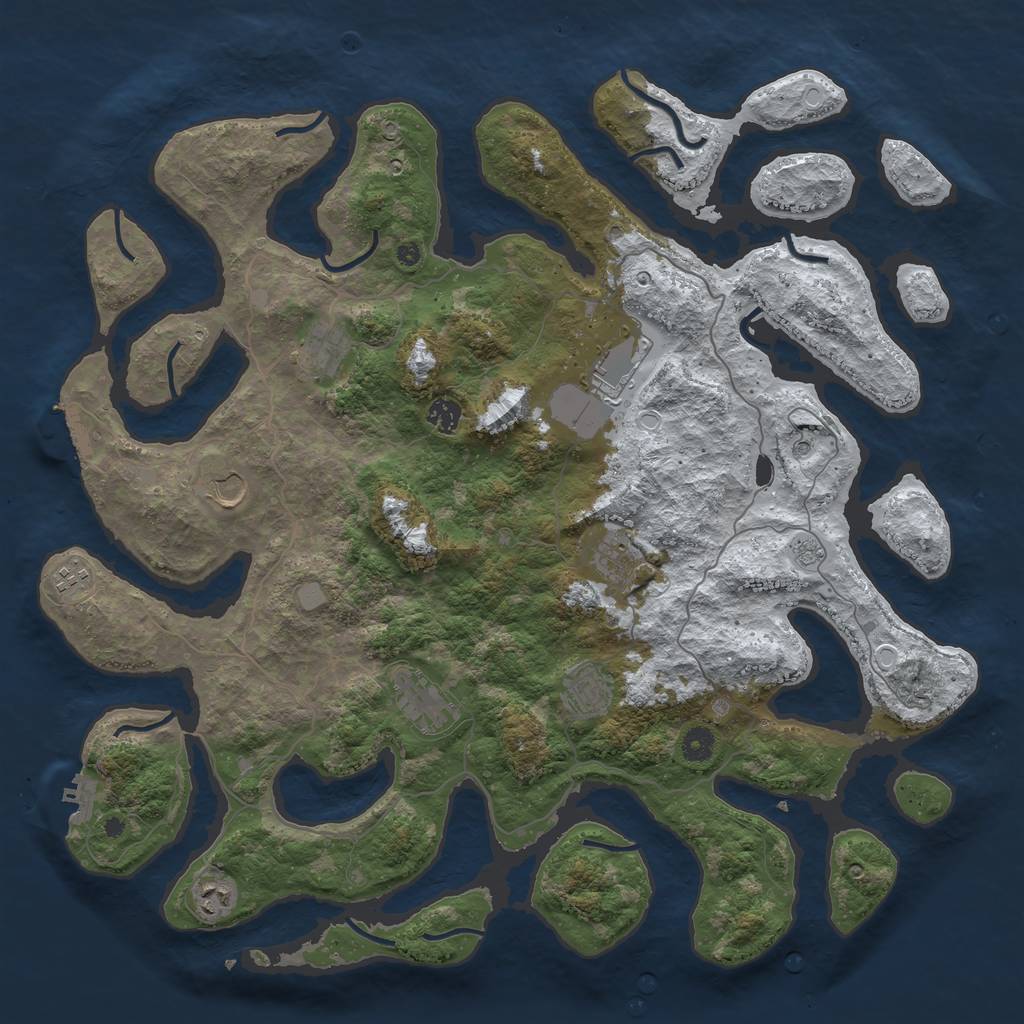 Rust Map: Procedural Map, Size: 4500, Seed: 297768, 18 Monuments