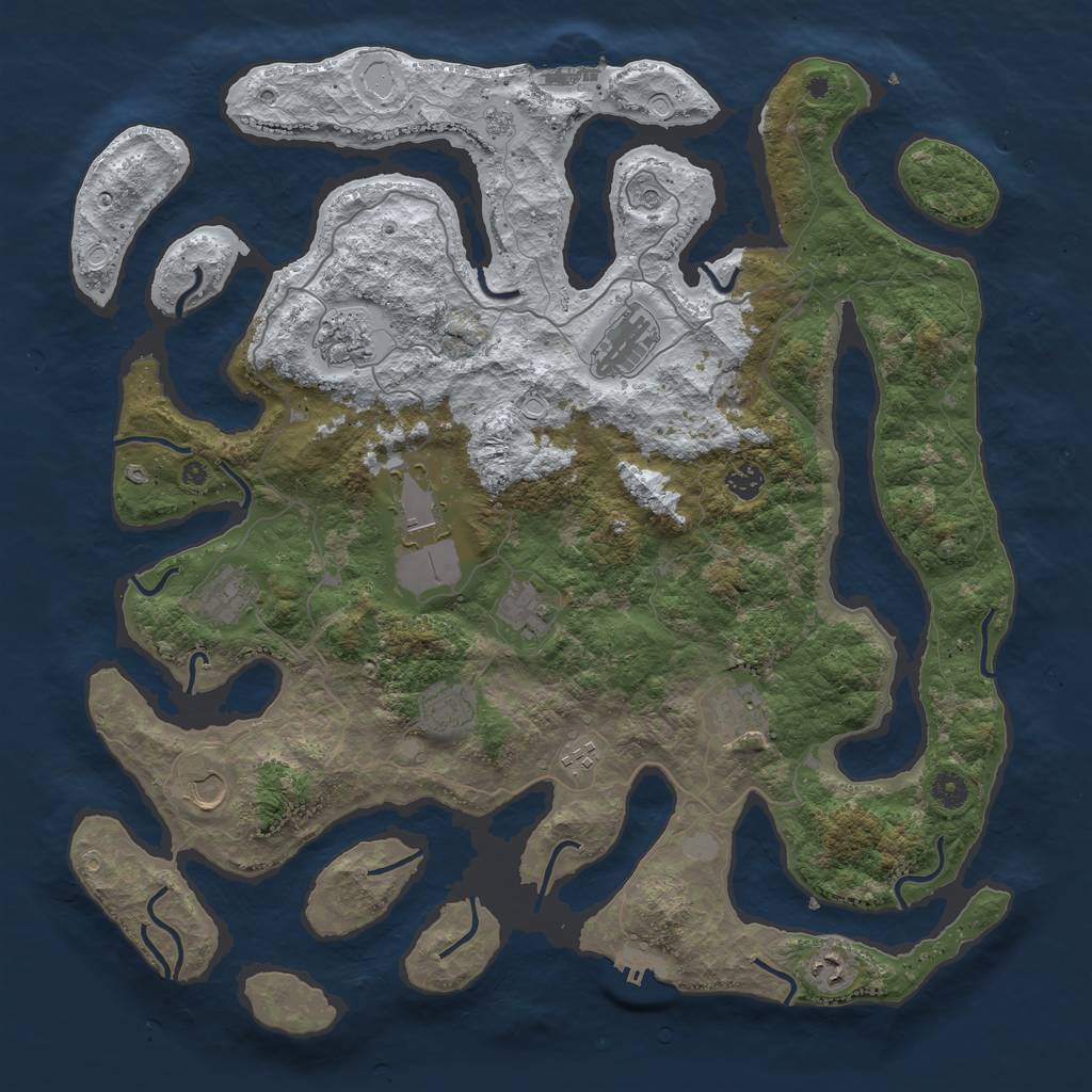 Rust Map: Procedural Map, Size: 4500, Seed: 1633799, 20 Monuments