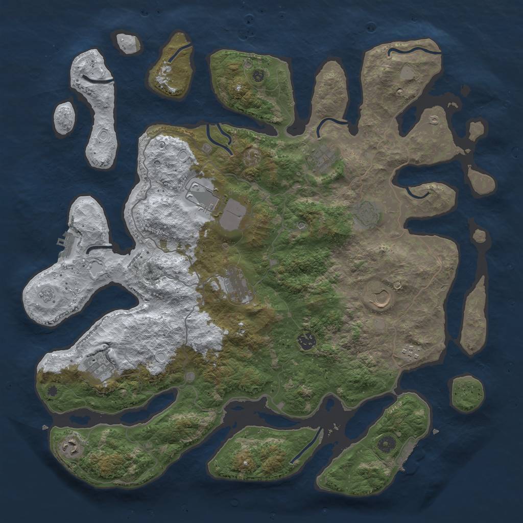 Rust Map: Procedural Map, Size: 4500, Seed: 4585614, 18 Monuments