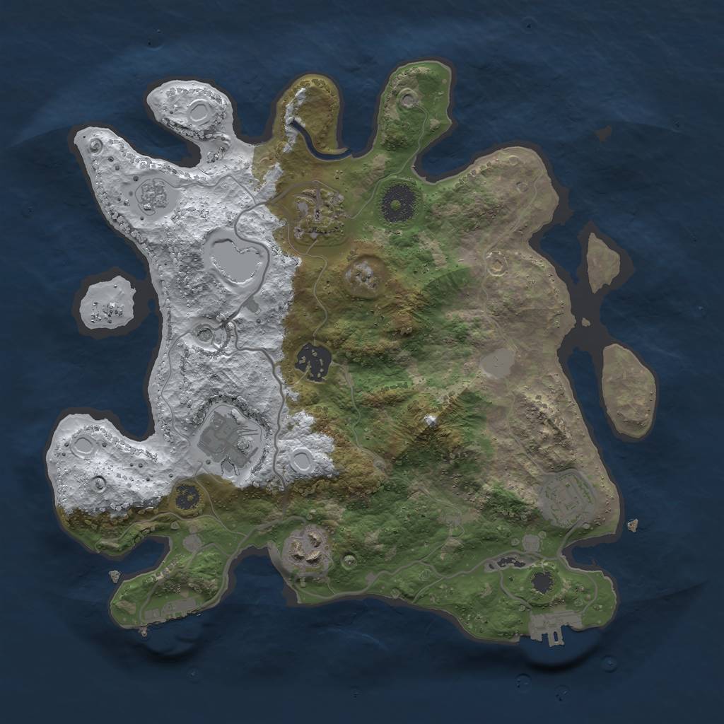 Rust Map: Procedural Map, Size: 3000, Seed: 834062, 14 Monuments