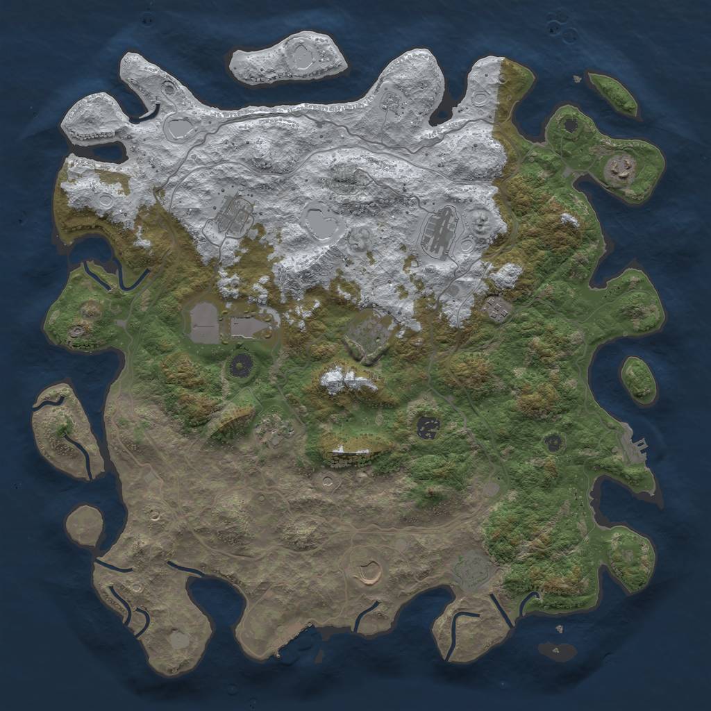 Rust Map: Procedural Map, Size: 4500, Seed: 977096, 19 Monuments