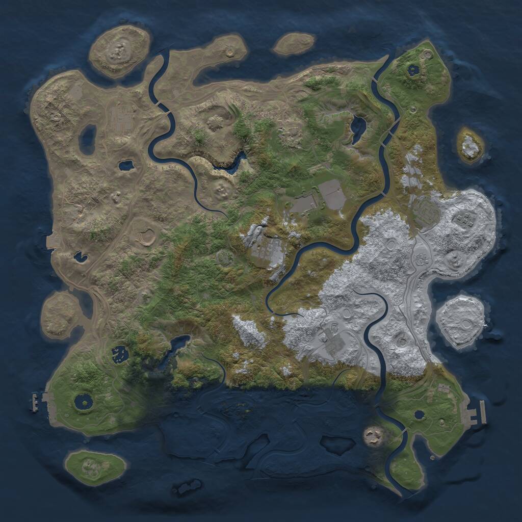 Rust Map: Procedural Map, Size: 4500, Seed: 2392027, 16 Monuments
