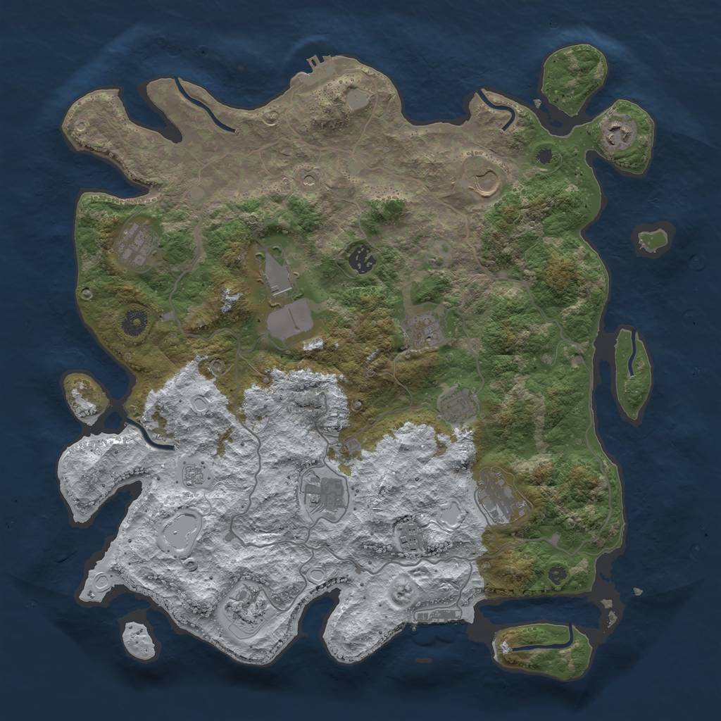 Rust Map: Procedural Map, Size: 4100, Seed: 2160, 20 Monuments
