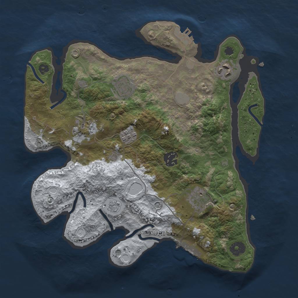 Rust Map: Procedural Map, Size: 3000, Seed: 500603622, 15 Monuments