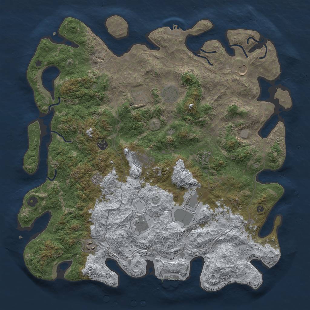 Rust Map: Procedural Map, Size: 4500, Seed: 6249977, 19 Monuments