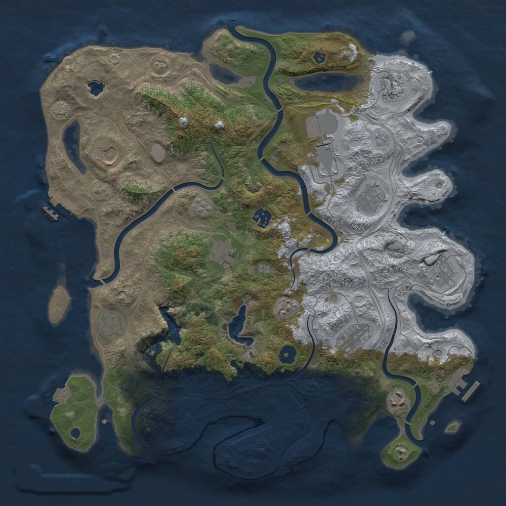 Rust Map: Procedural Map, Size: 4250, Seed: 129307769, 17 Monuments