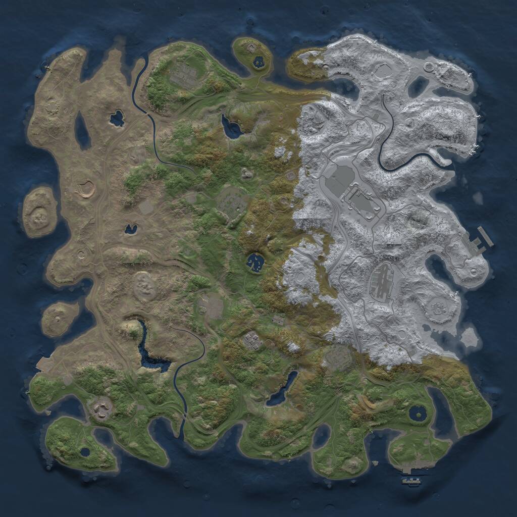Rust Map: Procedural Map, Size: 4500, Seed: 6450972, 17 Monuments