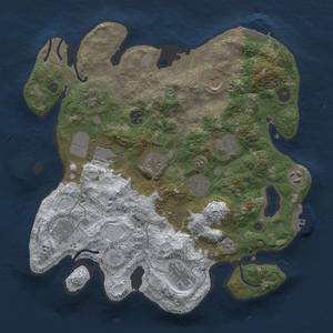 Thumbnail Rust Map: Procedural Map, Size: 3500, Seed: 668388, 20 Monuments