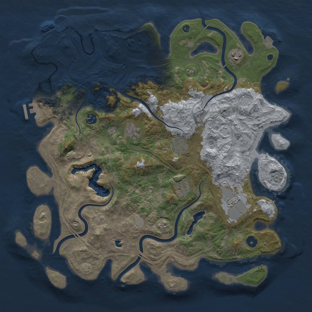 Rust Map: Procedural Map, Size: 4250, Seed: 8103717, 13 Monuments