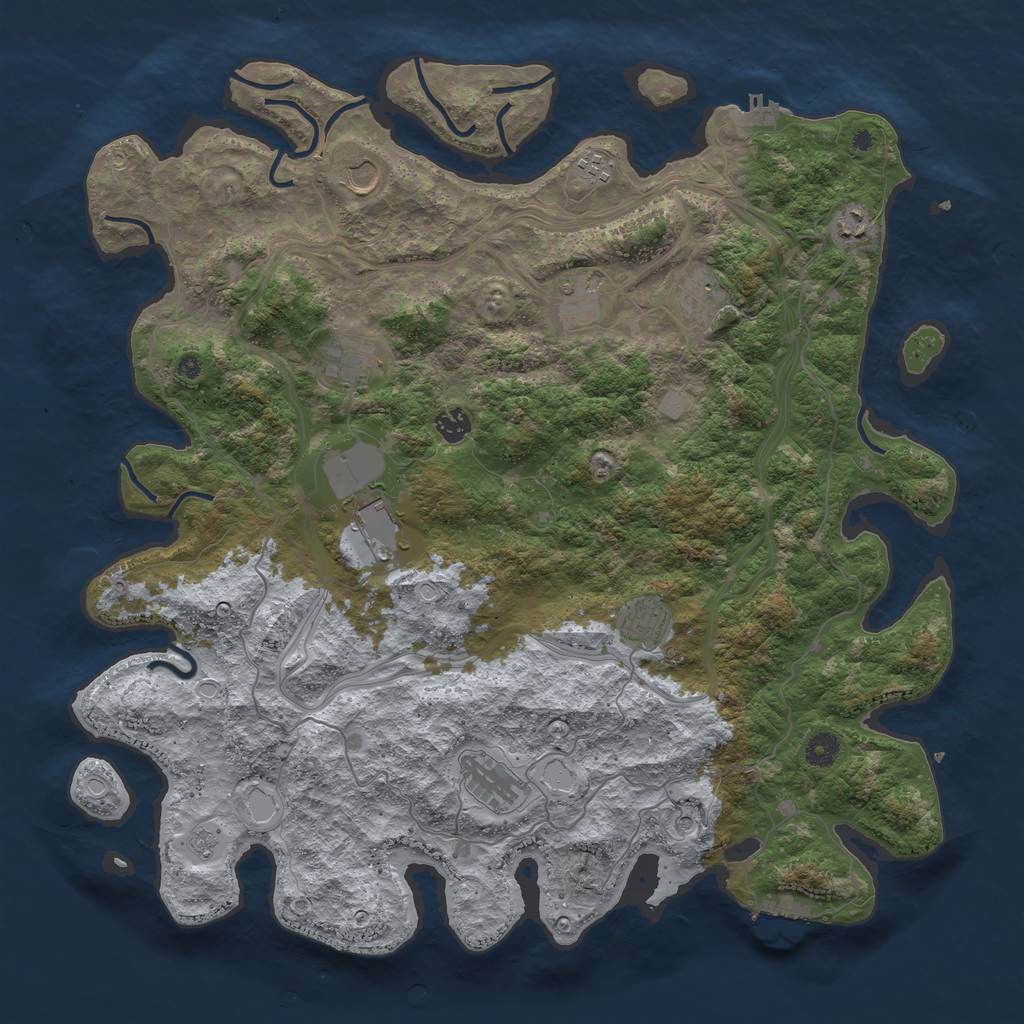 Rust Map: Procedural Map, Size: 4500, Seed: 5815894, 19 Monuments