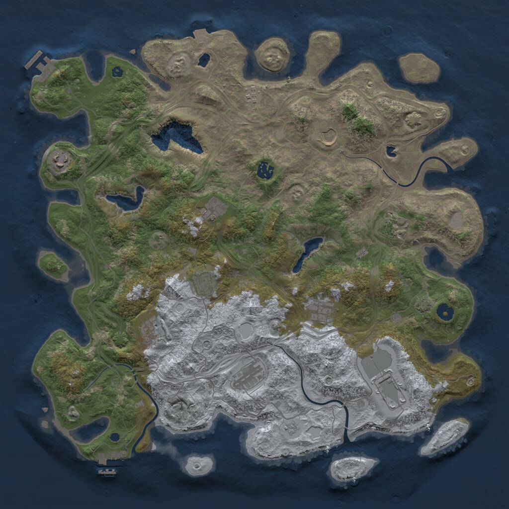 Rust Map: Procedural Map, Size: 4500, Seed: 600577, 17 Monuments