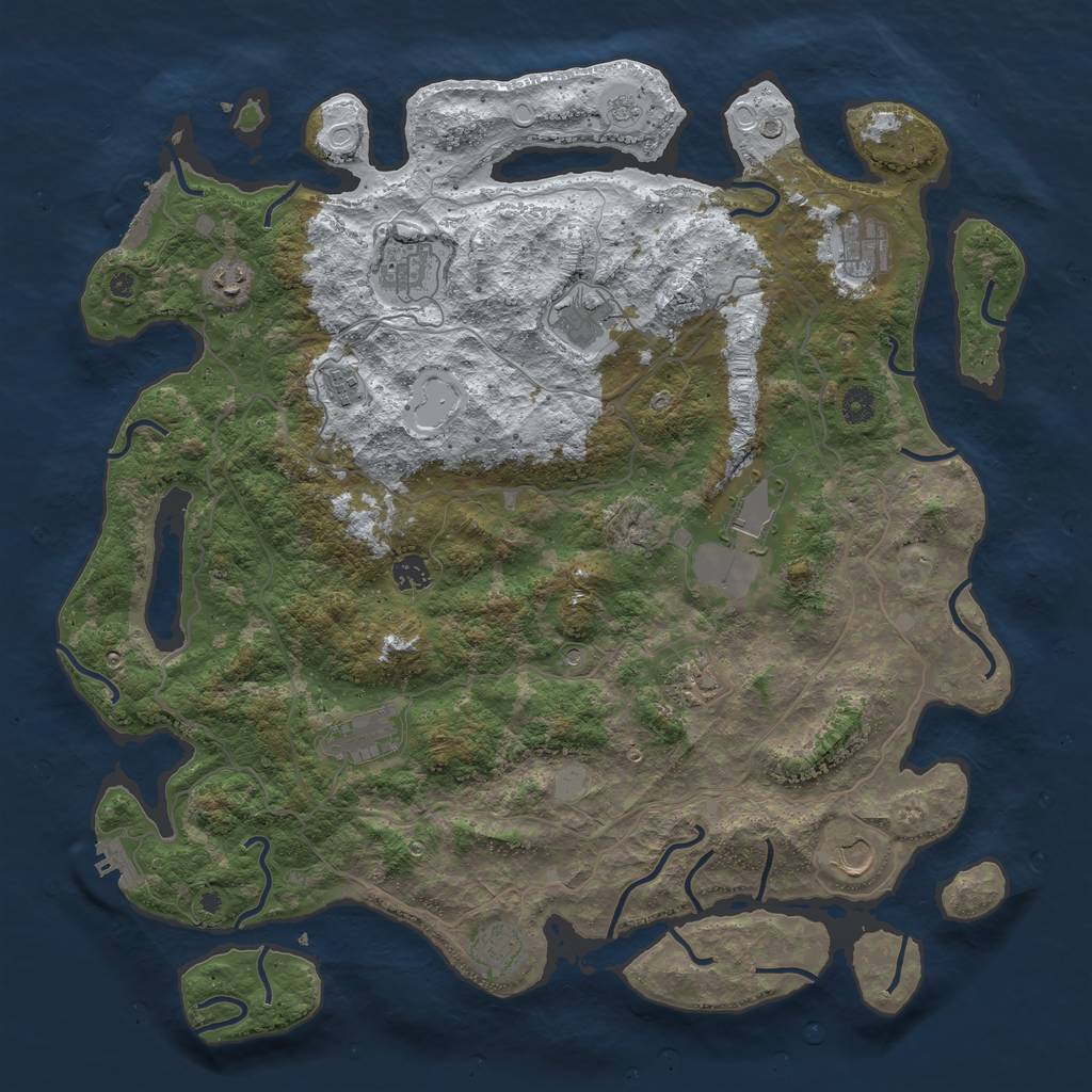 Rust Map: Procedural Map, Size: 4500, Seed: 2068, 20 Monuments