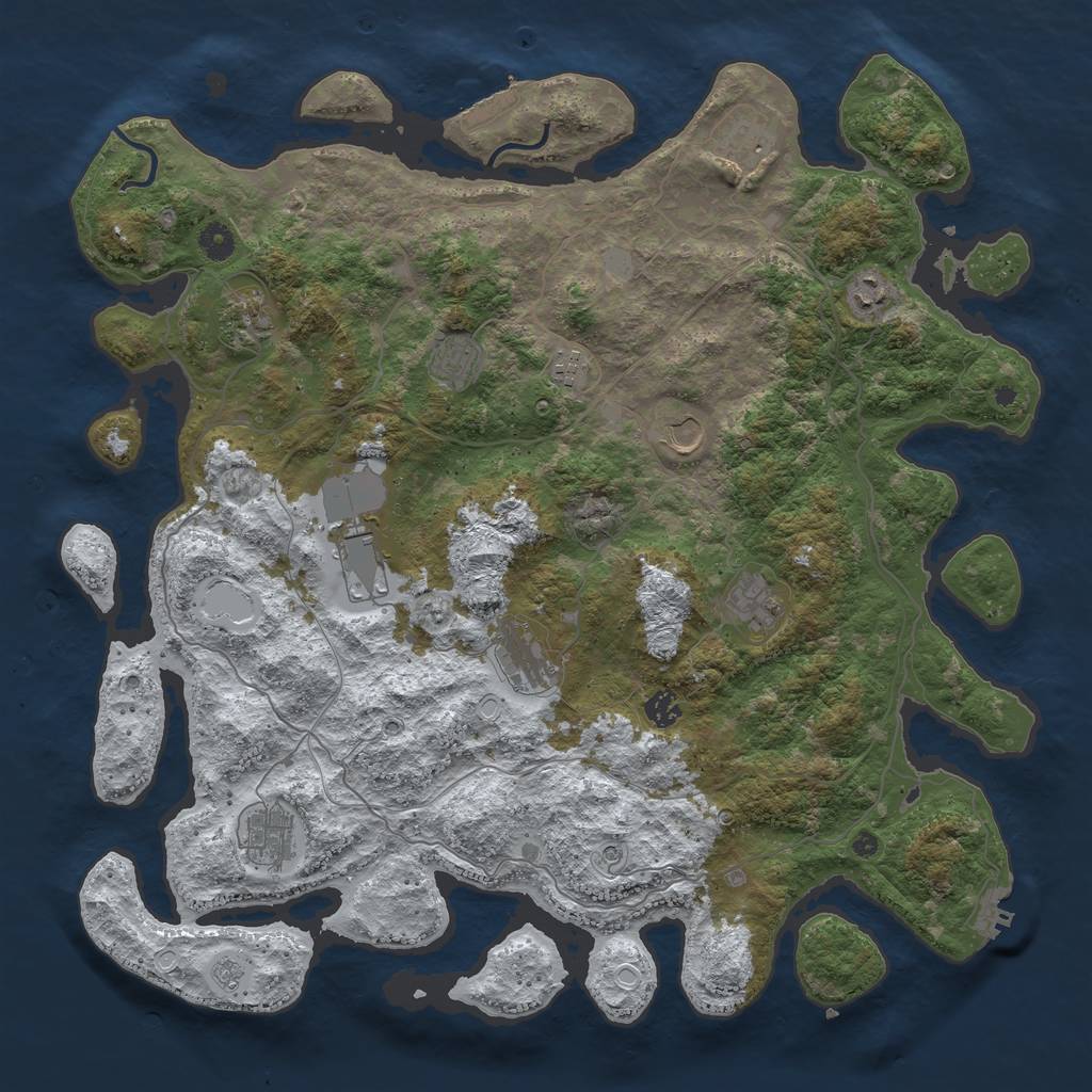 Rust Map: Procedural Map, Size: 4500, Seed: 2197756, 20 Monuments