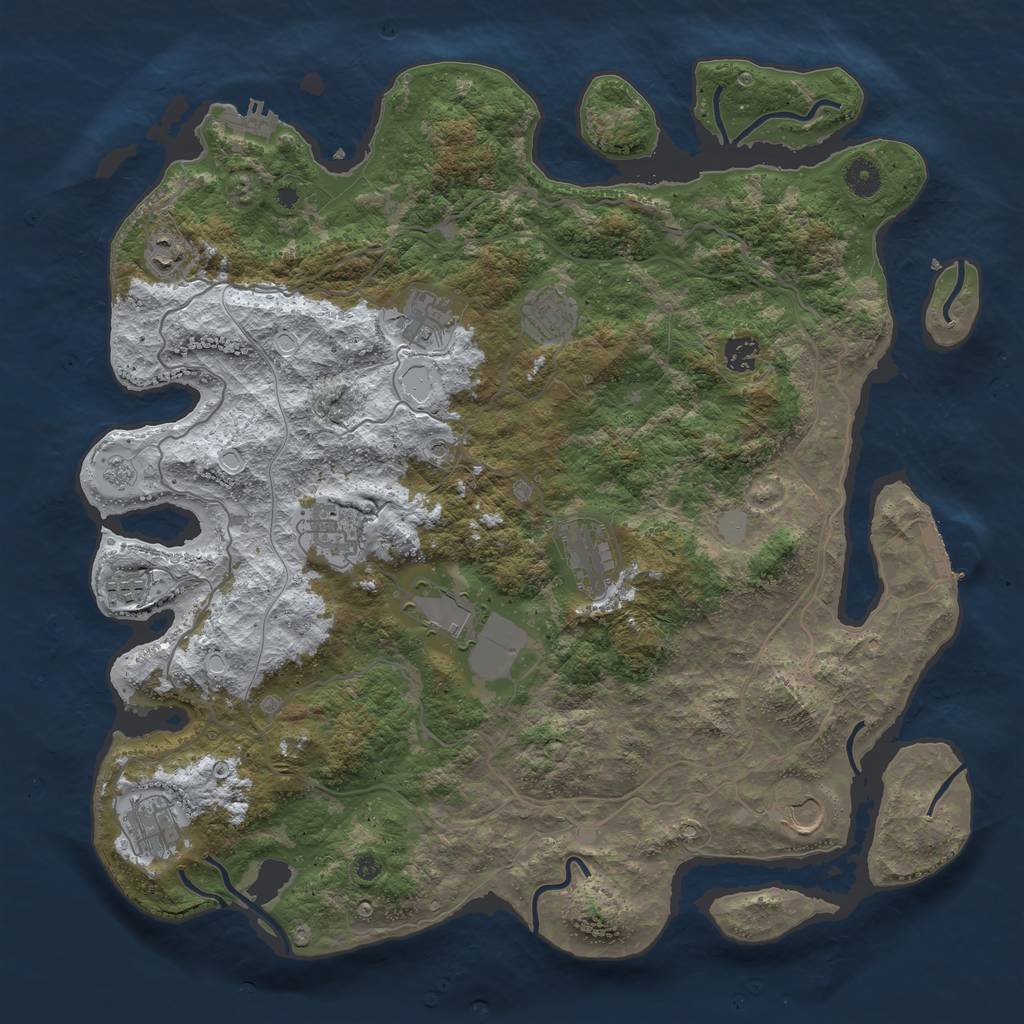 Rust Map: Procedural Map, Size: 4250, Seed: 962448, 19 Monuments