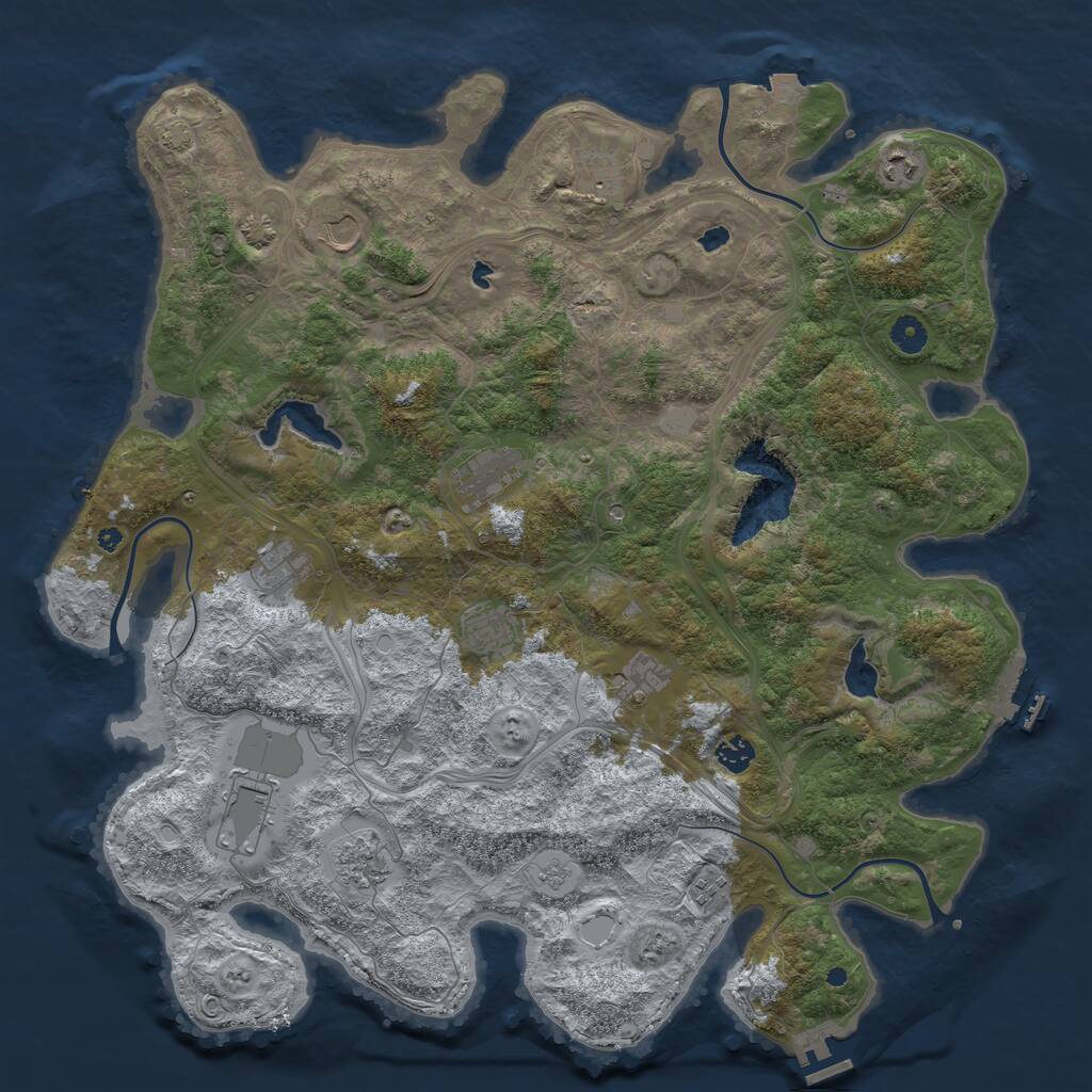 Rust Map: Procedural Map, Size: 4500, Seed: 5281415, 17 Monuments
