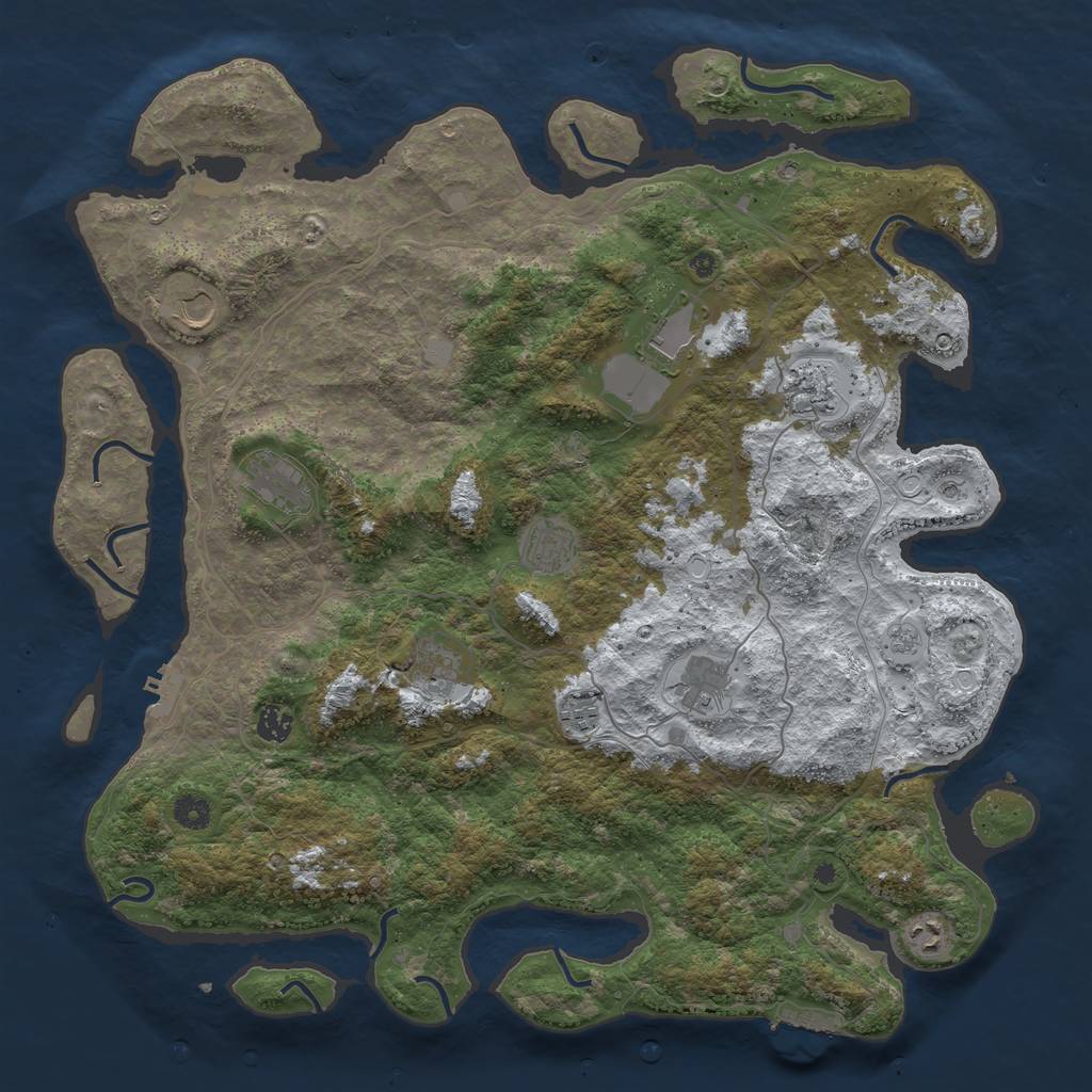 Rust Map: Procedural Map, Size: 4500, Seed: 4458041, 19 Monuments