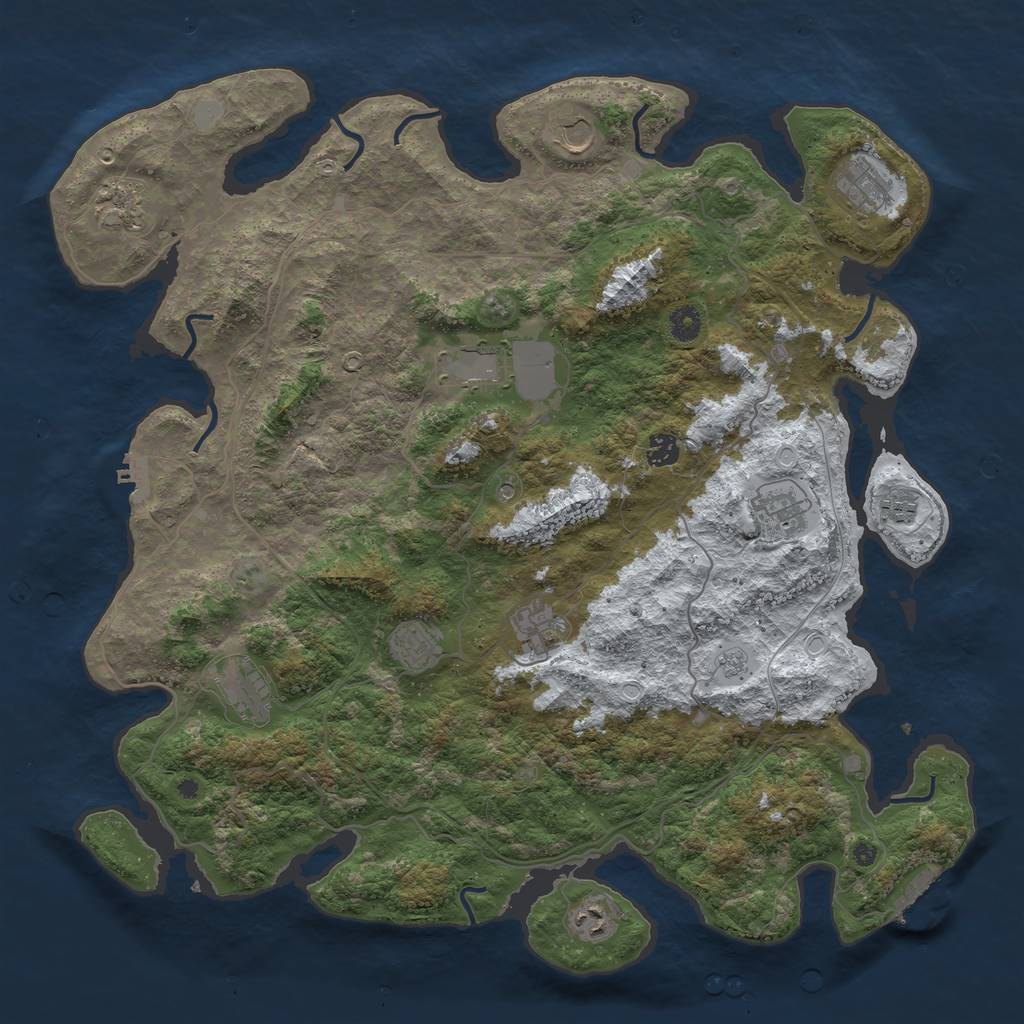 Rust Map: Procedural Map, Size: 4500, Seed: 4364790, 20 Monuments