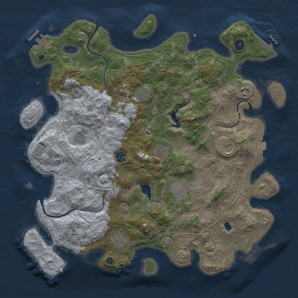 Rust Map: Procedural Map, Size: 4250, Seed: 675105, 15 Monuments