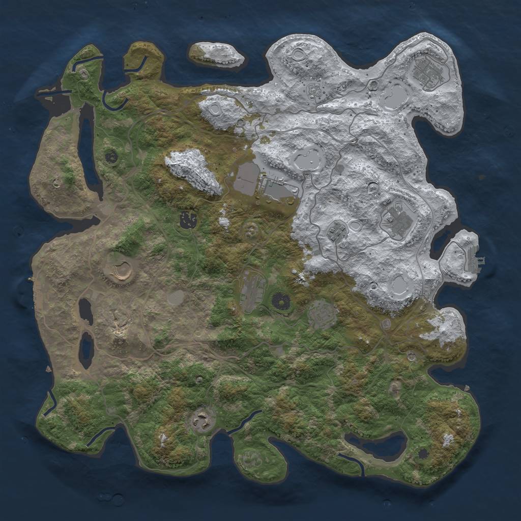 Rust Map: Procedural Map, Size: 4250, Seed: 666328719, 18 Monuments