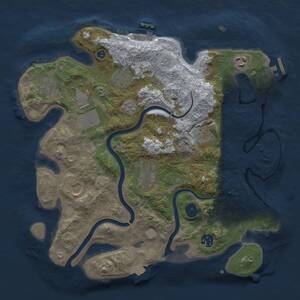 Thumbnail Rust Map: Procedural Map, Size: 3500, Seed: 215035267, 15 Monuments