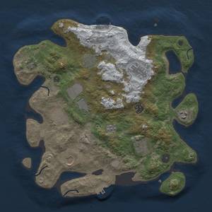 Thumbnail Rust Map: Procedural Map, Size: 3500, Seed: 215035267, 19 Monuments