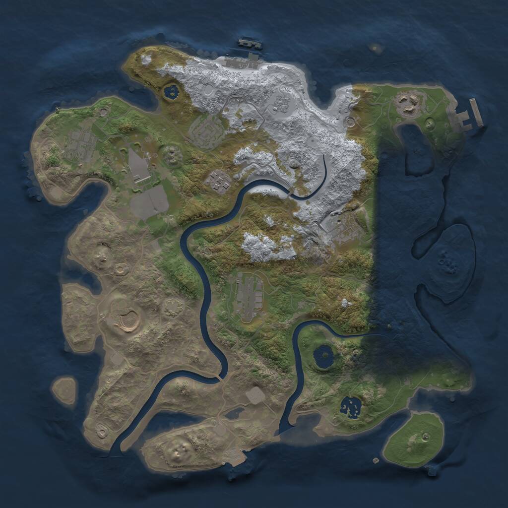 Rust Map: Procedural Map, Size: 3500, Seed: 215035267, 15 Monuments