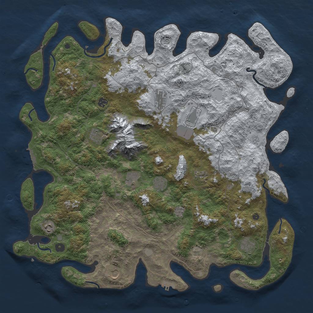 Rust Map: Procedural Map, Size: 5000, Seed: 231, 20 Monuments