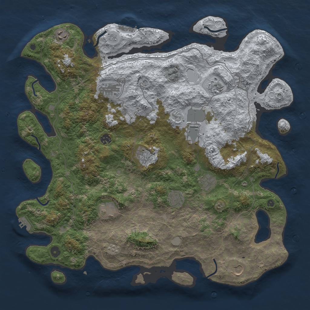 Rust Map: Procedural Map, Size: 4500, Seed: 3213886, 20 Monuments