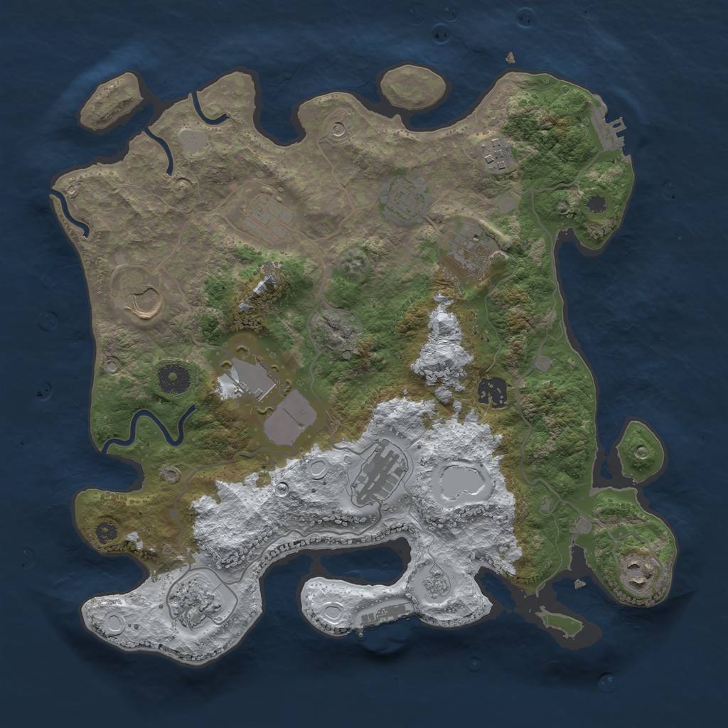 Rust Map: Procedural Map, Size: 3500, Seed: 1513, 19 Monuments