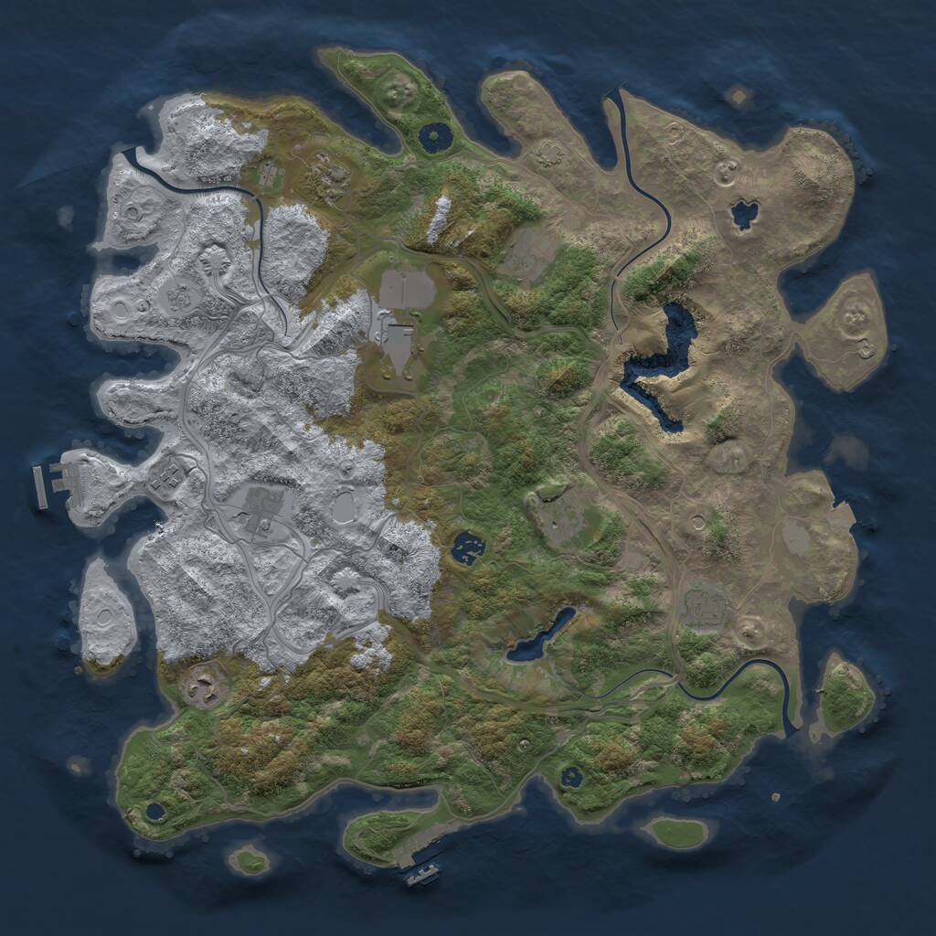 Rust Map: Procedural Map, Size: 4400, Seed: 9042005, 15 Monuments