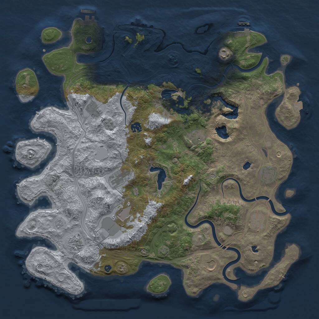 Rust Map: Procedural Map, Size: 4500, Seed: 2594983, 17 Monuments