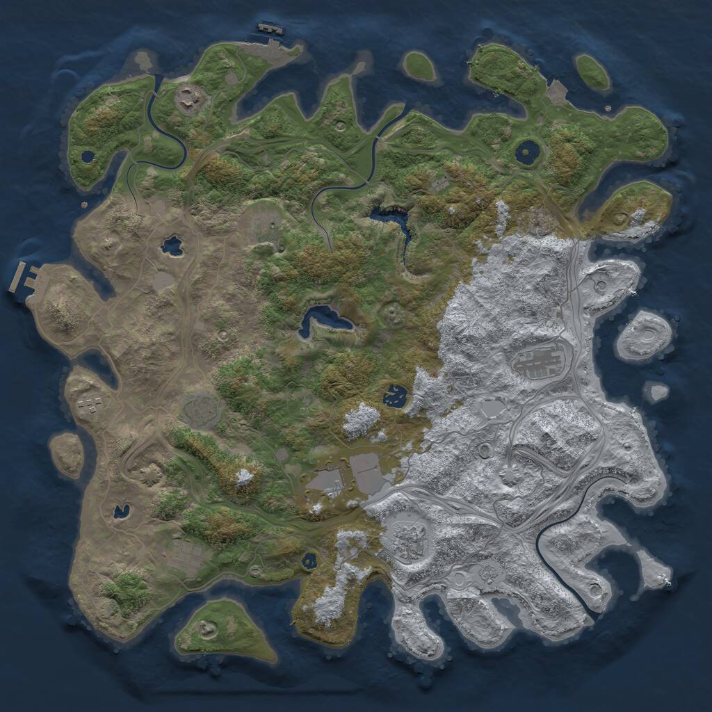 Rust Map: Procedural Map, Size: 4500, Seed: 5633109, 15 Monuments