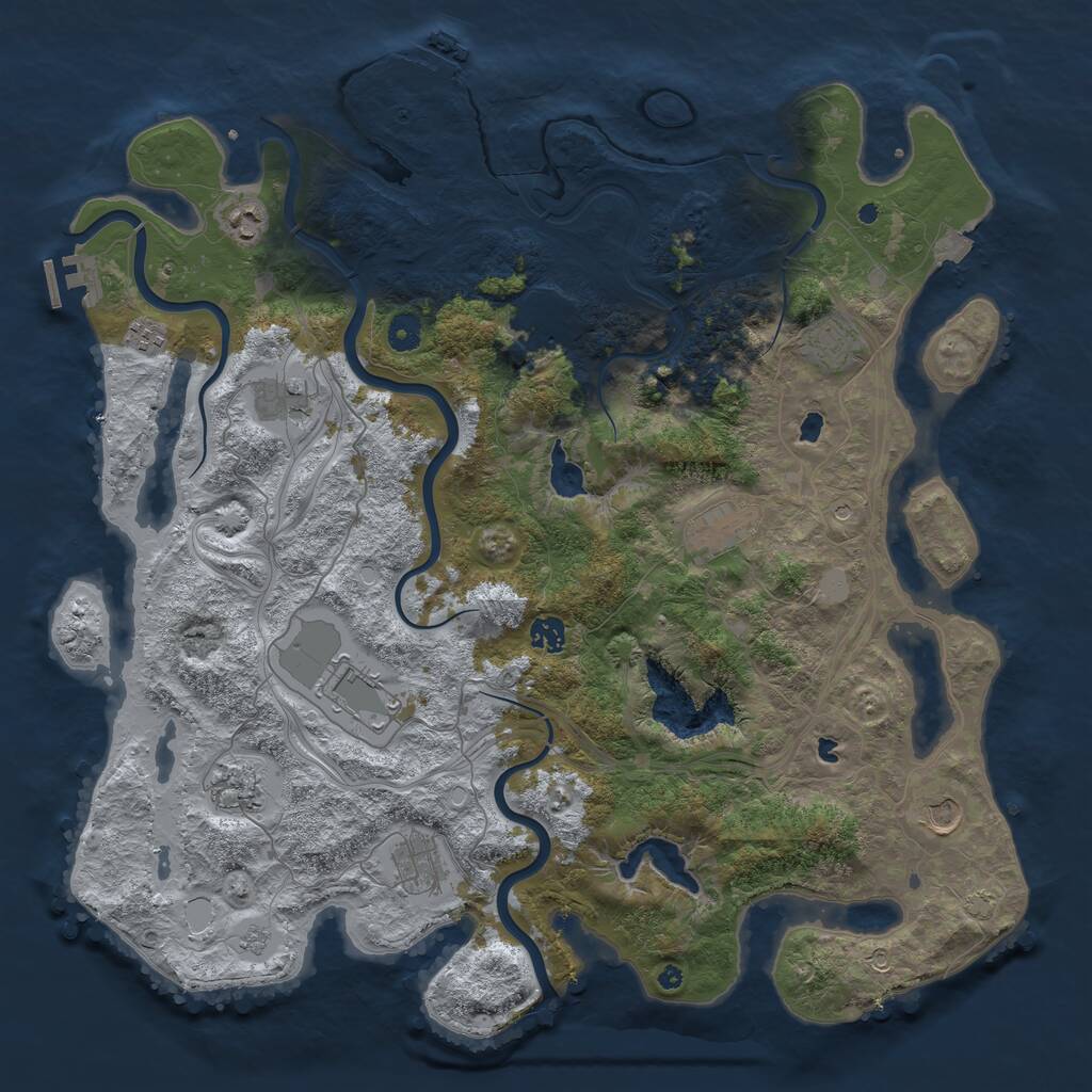 Rust Map: Procedural Map, Size: 4500, Seed: 269277657, 17 Monuments
