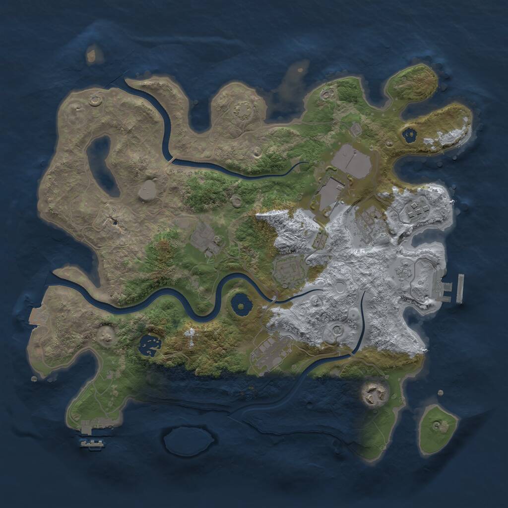 Rust Map: Procedural Map, Size: 3500, Seed: 111400062, 14 Monuments