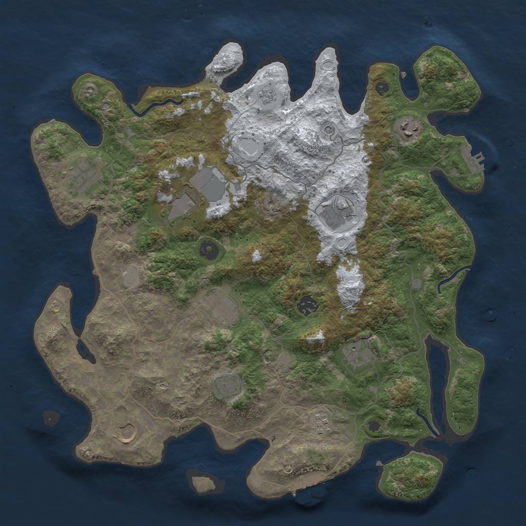 Rust Map: Procedural Map, Size: 4000, Seed: 8903799, 19 Monuments