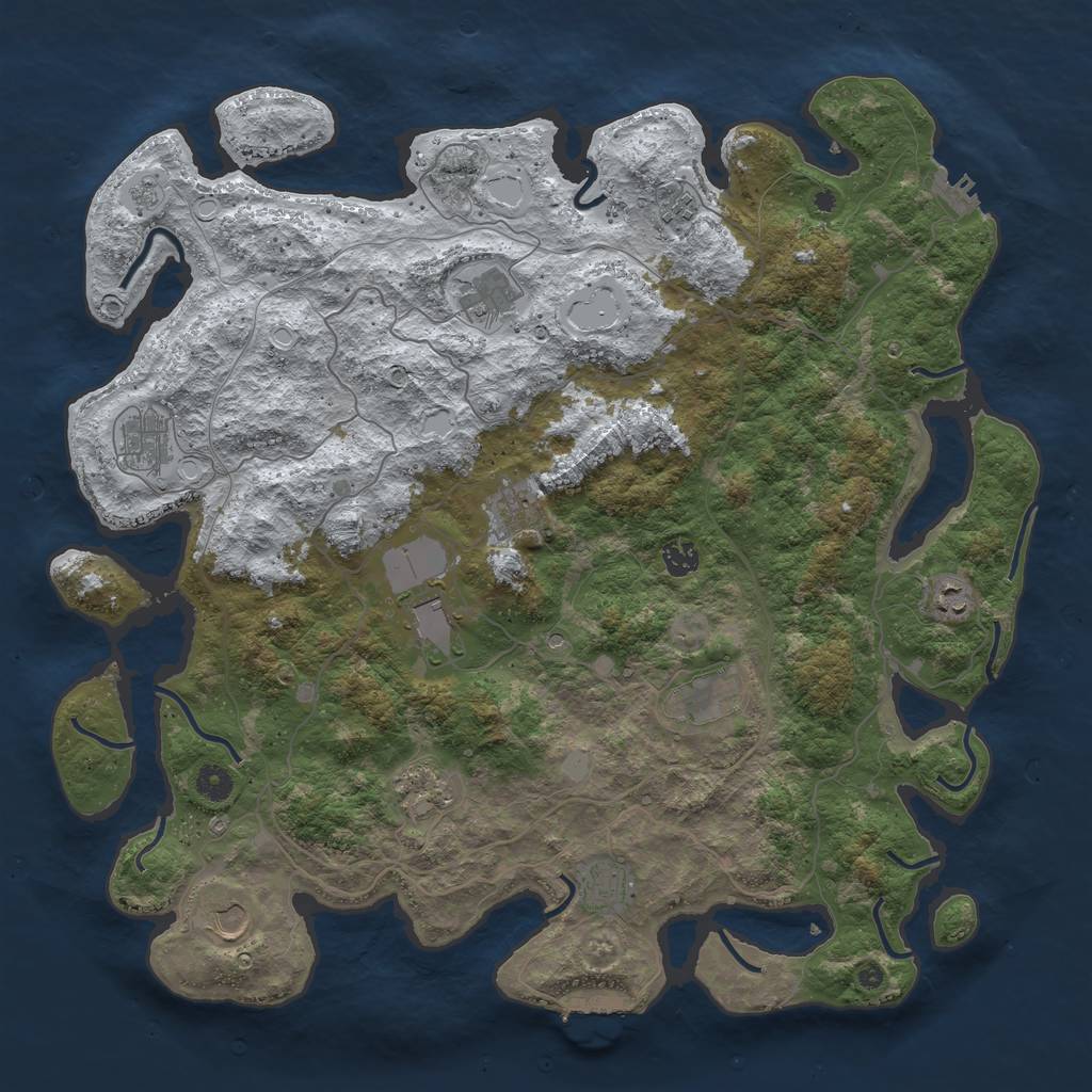 Rust Map: Procedural Map, Size: 4500, Seed: 548307912, 20 Monuments